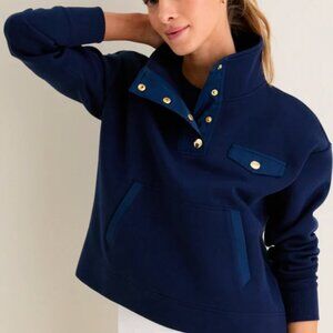 Tnuck Sport Navy Snap Neck Bailey Pullover - Size M